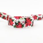 Стрічка з друком святкова червоні квіти