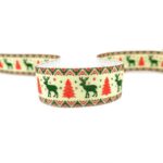 стрічка атласна олень ялинка