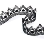 Мереживо 75145 100, чорне, 50 мм