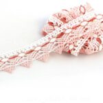 Мереживо 75041 251, білий + рожевий, 40 мм