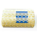 Мереживо 75041 253, білий + жовтий, 40 мм