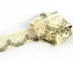 Мереживо 75261 137, суровий + сірий, 40 мм