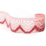 Мереживо 75301 196, рожеве/біле/рожеве, 58 мм