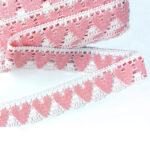 Мереживо 75438 213, біле/рожеве, 50 мм