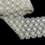 Мереживо 75530 137, суровий + сірий,120 мм