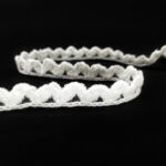 Оксамитове (бархатне) мереживо 123/30, біле, 14 мм