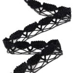 Оксамитове (бархатне) мереживо 521/30, чорне, 40 мм