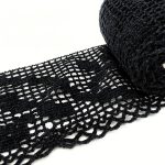 Оксамитове (бархатне) мереживо 888/30, чорне, 140 мм - Зображення 2