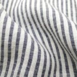 Лляна тканина у смужку 61200  біло-синя, Італія - Зображення 2