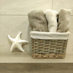 Махрові рушники лляні, пом'якшені, 45*90 см, молочний і натуральний сірий, Литва