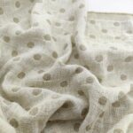 Лляна двостороння тканина 17с154 116/330, бежево-сіра, в горошок, з ефектом м'ятості - Зображення 4