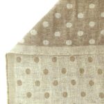 Лляна двостороння тканина 17с154 116/330, бежево-сіра, в горошок, з ефектом м'ятості