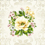 Заготовка для наволочки з гобелену "Біла троянда", 45*45см, Іспанія